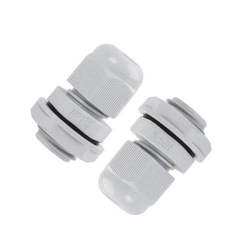 Fifteen Pack NPT One Quarter Inch Nylon Cable Glands For Electrical Strain Relief And Waterproof IP68 Cord Connectors Black