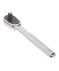 1/4 Inch Drive 72-Tooth Pear Head Ratchet Wrench With Chrome Finish for Corrosion Resistance Minimal Arc Swing Side View