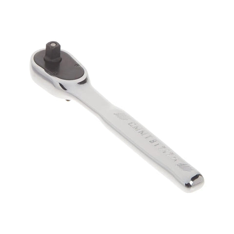1/4 Inch Drive 72-Tooth Pear Head Ratchet Wrench With Chrome Finish for Corrosion Resistance Minimal Arc Swing Side View