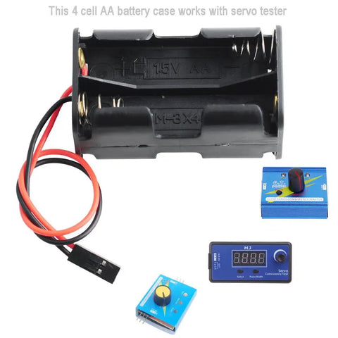 4 Cell 6V AA Battery Holder Case Cover Storage Box With 2P FUT J Plug Connector For Flysky Receiver RC 9G Micro Servo Tester Pack Of 4 Great For RC Projects And Stable Power Supply On The Go