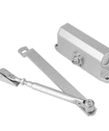Beefed Up Heavy Duty Adjustable Fire Rated Door Closer For 25 To 35 Kg Doors 700 To 900 Millimeter Wide With 1 Hour Fire Test Silver Finish