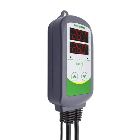 ITC308 Dual Outlet Digital Temperature Controller For Freezer And Heater Cooler 110V 1200W With Probe, side view