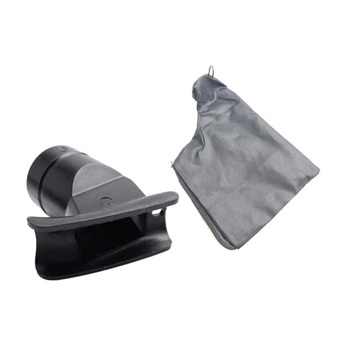 Garage Ready Adjustable Dust Collection Bag Fits Miter Saw Woodworking Catchall Zipper Bottom Slides On Quick Four Pack Black Sawdust Bag with connector.