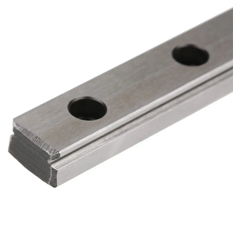Close-up of Top Tier Compact Precision Linear Guide Rail System Two Piece Heavy Duty Steel Set, showing oil ports and metal construction.