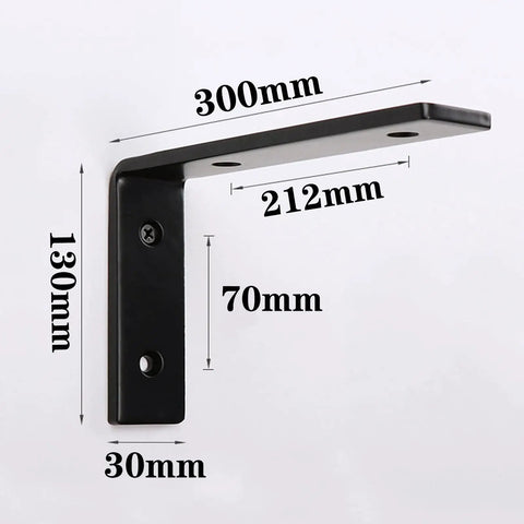 Top Notch Legit Heavy Duty L Shaped Floating Shelf Brackets Rock Solid Right Angle Wall Mount Corner Support With Hardware Set Of 4 Easy Build Matte Black Steel dimensions 300mm by 130mm