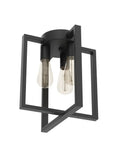 Vintage Square Black Ceiling Light Fixture 3 Light Industrial Farmhouse Modern Geometric Metal Ceiling Lamp With Retro Vibe