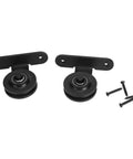 Heavy Duty Carbon Steel Sliding Barn Door Hardware Kit With Smooth Rolling Wheels, Hanging Rail And Accessories visible