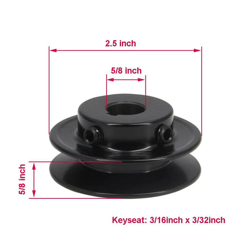 AK25 Single Groove Web Sheave For V Belt Drive, Cast Iron Pulley, 2.5 Inch Outer Diameter, Five Eighths Inch Bore, Beefy One Groove Design For Smooth Quiet Operation, 5/8 inch bore