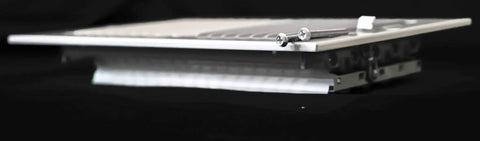 Side view of White 2 Way Steel HVAC Vent Cover For Wall Sidewall And Ceiling Fits 11.75 Inch W By 7.75 Inch H Air Supply Register Grille With Screws Included