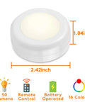 13 Color LED Puck Lights With Remote Control Wireless Battery Powered Stick On Under Cabinet Lighting Dimensions