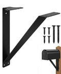 Rugged 13.5 Inch Stainless Steel Mailbox Bracket With Post Hardware, Rust Resistant Black Mount For Residential And Commercial Use, All Weather Mailbox Support on post