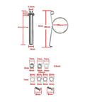 Complete Metal Reel Handle Repair Kit With Silver Bearings, Shaft Hook, Screws And Sleeve For Full Restore Of Damaged Fishing Gear Ready For Next Catch. Silver reel repair parts with size markings.
