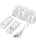 Dual Controller Charging Dock With 2800mAh Battery Pack, Fast Charge Station, Plug And Play Setup, Portable ABS Stand in white finish