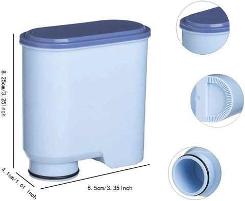 Dimensions and design of 4 Pack Coffee Machine Water Filters For AquaClean CA6903 Compatible With Fully Automatic Espresso Makers Anti Lime Scale Filters That Soften Water For Richer Cleaner Brews At Home No Fuss.
