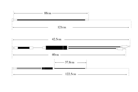 Diagram of Gyro Brake Cable Kit For Bikes Full Front And Rear Cable Set With Upper And Lower Cables Spinner Rotors Complete Black Replacement