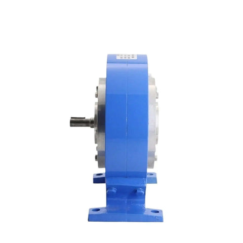 Side view of a blue Magnetic Powder Brake Dynamometer Torque Tester for Motors and Servos, large range 200 N.m.