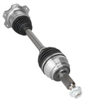 Heavy Duty Plug And Play Front Left Or Right CV Axle Shaft Assembly For Cadillac Escalade Chevy Silverado 1500 Tahoe Suburban Gmc Sierra Yukon 4X4 4WD 2007 To 2020 close-up view of CV axle shaft assembly with rubber boot and metal components
