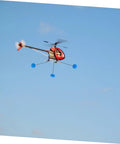 RC Helicopter Landing Gear Training Kit 3 Sets With Prop Ball Landing Gear Training Frame And Sponge Ball Kit in flight