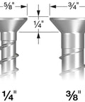Titen HD 1/4 In X 3-1/2 In Zinc-Plated Countersunk Head Heavy-Duty Screw Anchor 50-Pack for static and seismic loadings, size comparison.