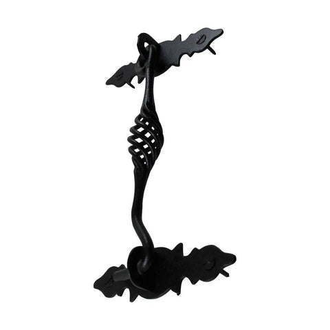 Door Latch Lock 6.6 In Black Birdcage Style Wrought Iron Hook And Eye Latch For Doors With Mounting Hardware visible close-up