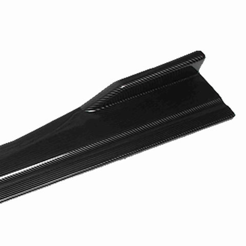 Universal Car Side Skirt With Abs Carbon Fiber Style, sleek black profile, durable ABS material for tough side deflection.