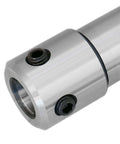 Accusize magnetic drill annular cutter arbor MT4 to 3/4 in Weldon shank, silver metal, close-up view
