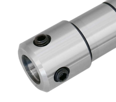 Accusize magnetic drill annular cutter arbor MT4 to 3/4 in Weldon shank, silver metal, close-up view