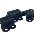 Six Pack 1x1 Inch Square Tube Strap Clamps Heavy Duty Steel U Bracket For Mounting Black 2mm Thick Design Prevents Pipes From Twisting Or Slipping Ideal For Indoor And Outdoor Use, black steel clamps shown angled