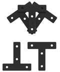 10 Sets Black 2020 T Shape Corner Bracket Joint Plate Bundle With Aluminum Profile Outside Joining Plates 40 Slide In T Nuts And Screws For 6mm 2020 Series Extrusion Ideal Corner Connectors For DIY Frames And Projects, black steel T-slot plates