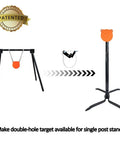 AR500 Steel Gong Target Conversion Adapter Kit for Single Post Stands, showing conversion from double to single post setup.