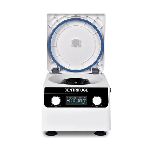 Compact Benchtop Microtube Centrifuge With Whisper Quiet Motor And Rock Solid Base Designed For Tiny Labs, open view showing control panel.