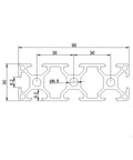 Built Tough 3090 T Slot Aluminum Profile 900mm Extruded Frame Rig European Standard Heavy Duty Aluminium Extrusion For CNC Gear And 3d Printer Builds Zero Hassle Setup technical drawing with dimensions.