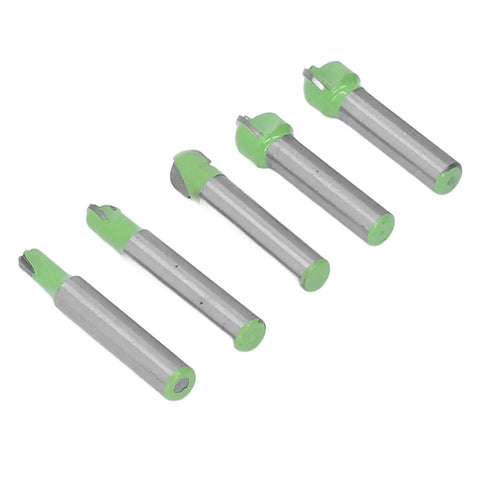 Jiawu Premium Round Nose Router Bit Kit Bricks For Heavy Duty Woodworking Projects With Durable Cemented Carbide Blades set of five router bits.