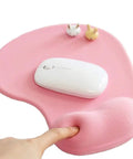 Pink Gel Wrist Rest Mouse Pad For Desk And Gaming, Ergonomic Comfort With Non Slip Silicone Surface And Rubber Base