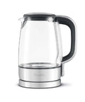 Crystal Clear Glass Electric Kettle with German Schott Glass Soft Opening Lid and BPA Free Auto Shut Off Boil Dry Protection.