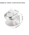 Heavy Duty Glass Shelf Brackets Set With Adjustable Zinc Alloy Clamp Clips For 8 To 10mm Glass, 19x15x15mm, close-up view