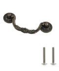 10 Pack Zinc Alloy Cabinet Drawer Pull Handles With Bronze Tone Finish 5 Inch Length 125mm Includes Mounting Screws Durable Electroplated Furniture Hardware For Cabinets Dressers And Other Furniture Projects showing drawer handle and screws.