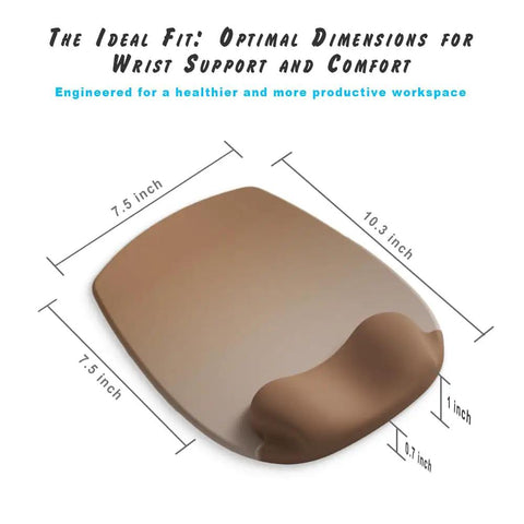 Gel Wrist Rest Mouse Pad With Contoured Cushion For Ergonomic Comfort, Sage Green Desk Accessory For Women, Cute Yet Pro Office Decor, Small Mouse Pad And Laptop Pad For Home And Office Use, Dimensions Labelled