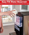 Top Rated Countertop Ice Maker Featuring Slick Self Serve Lever And Built In Self Cleaning Cycle That Whips Up Smooth Chewable Nugget Ice Fast For Any Modern Home Or Office Setup, easy fill 2.4L water reservoir.