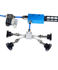 Heavy Duty Black Vacuum Cup Assembly Set With Industrial Manipulator Fittings includes valves and solenoid for robotic systems.