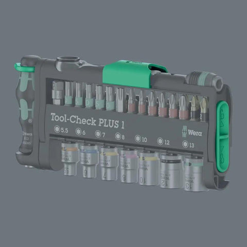 Multicolor Tool Check Plus 1 Style Kit By Wera Tools Pro Grade For Pros And DIYers, Compact Carry Case with organized bits