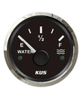 52mm Water Level Gauge Indicator With Red Or Yellow Backlight 240-33 Ohm For 12V And 24V Vehicles Dash Mount Black Stainless Finish