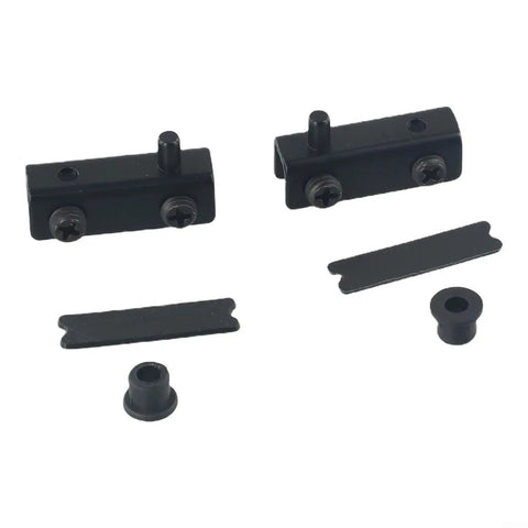 2 Pack Glass Door Hinges No Drill Stainless Steel Pivot Swivel For 5 To 6mm Glass With Rubber Cushions Black, components view