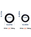 40 Pack Power Pressure Washer O Rings Set for One Quarter and Three Eighths Quick Couplers Rubber High Temp Easy Install Black Pro Grade Heavy Duty Seal Kit for Tough Leak Free Washes, 1/4 and 3/8 sizes