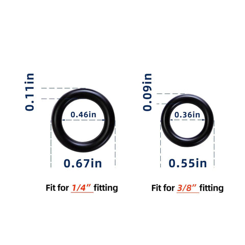 40 Pack Power Pressure Washer O Rings Set for One Quarter and Three Eighths Quick Couplers Rubber High Temp Easy Install Black Pro Grade Heavy Duty Seal Kit for Tough Leak Free Washes, 1/4 and 3/8 sizes