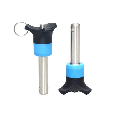 Must Have 12mm Quick Release Pin For Line Array Speakers! Stainless steel fastener with blue rubber grips for easy handling.