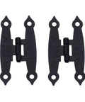 Rotating Concealed Cabinet Hinges Set 10 Pieces H Type Door Fittings with decorative black finish, two pieces shown