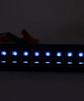 Eight Gang Aluminum Toggle Switch Panel For DC 12V To 24V Systems Waterproof Oxidized Black Finish 20A 5 Pin Blue LED Light