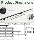 Wall Mounted Stair Railing Adjustable Wrought Iron Banister Non Slip Grab Bar Heavy Duty Metal Handrail For Indoor Outdoor Steps Custom Length Built Tough For Daily Grind product dimensions diagram showing size options and specifications