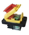 Emergency Stop Pushbutton Switch 120V 16A IP54 Waterproof with 4 Pin Quick Connect, showing yellow housing and red button.